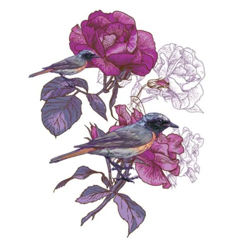 

ShinEquin Cute PVC Patch deal with it Clothes Heat Transfer Printing Bird Flower Iron on patches for clothing girls 3d Sticker