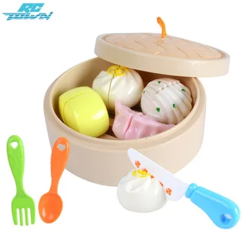 

RCtown 7PCS Simulate Steamer Slicing Toy Set Play-House Kitchen Toy Design Invisible Splice Christmas Gift Free Ship zk30