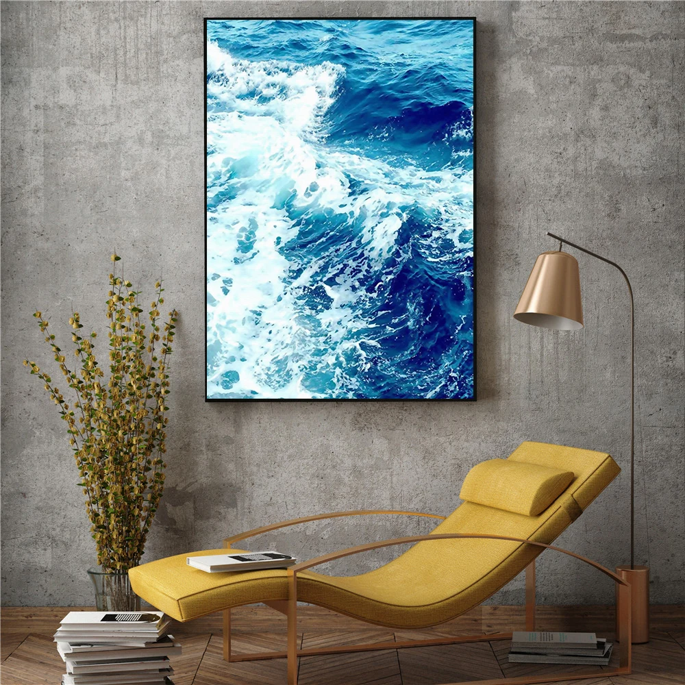 Плакаты на скандинавскую тему и принтами кофе Wall Art Холст Картина море океан