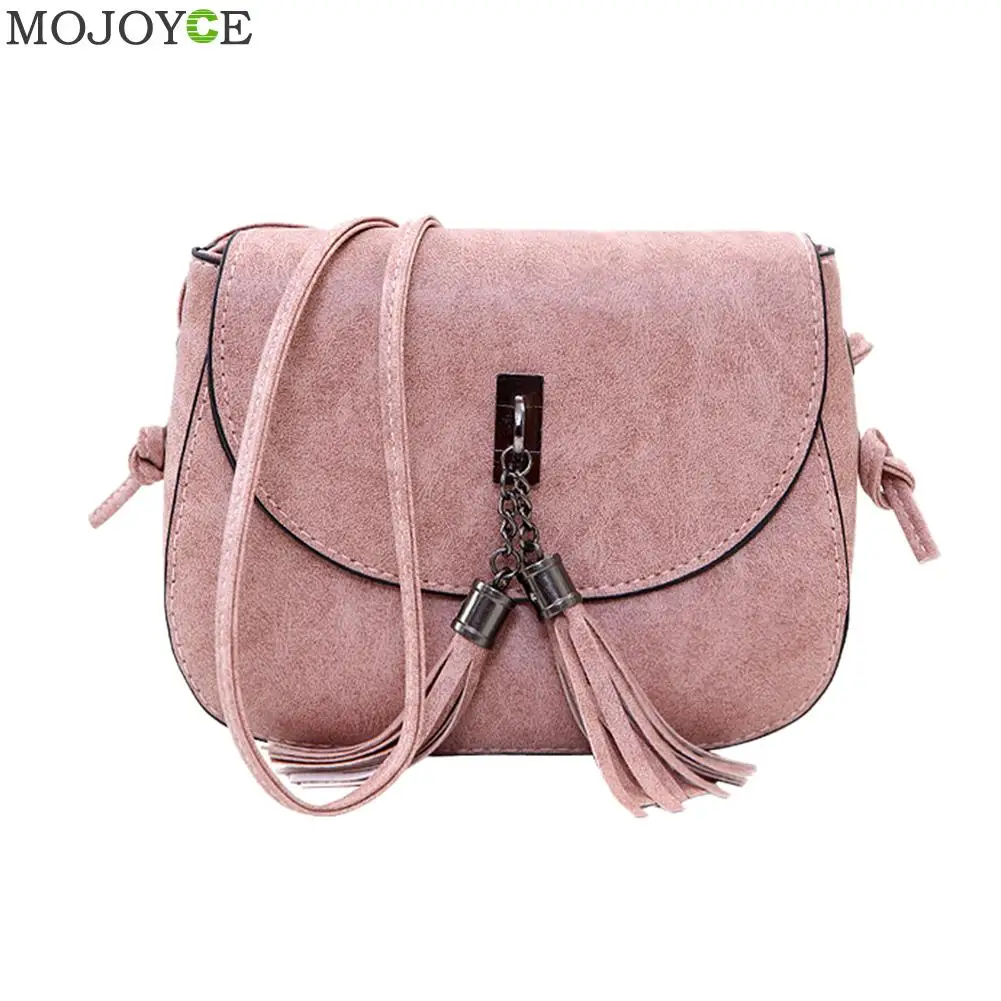 Мода, женские кожаные сумки с кисточками, женские сумки-мессенджеры, ПУ сумка через плечо, женская сумка с клапаном, женская сумка - Цвет: Розовый