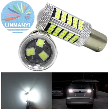 

2pcs With Lens BA15S 1156 2835 63SMD LED Fog Head lights Bulb 12VDC Reversing lights turn signal lights Tail lights 850LM White
