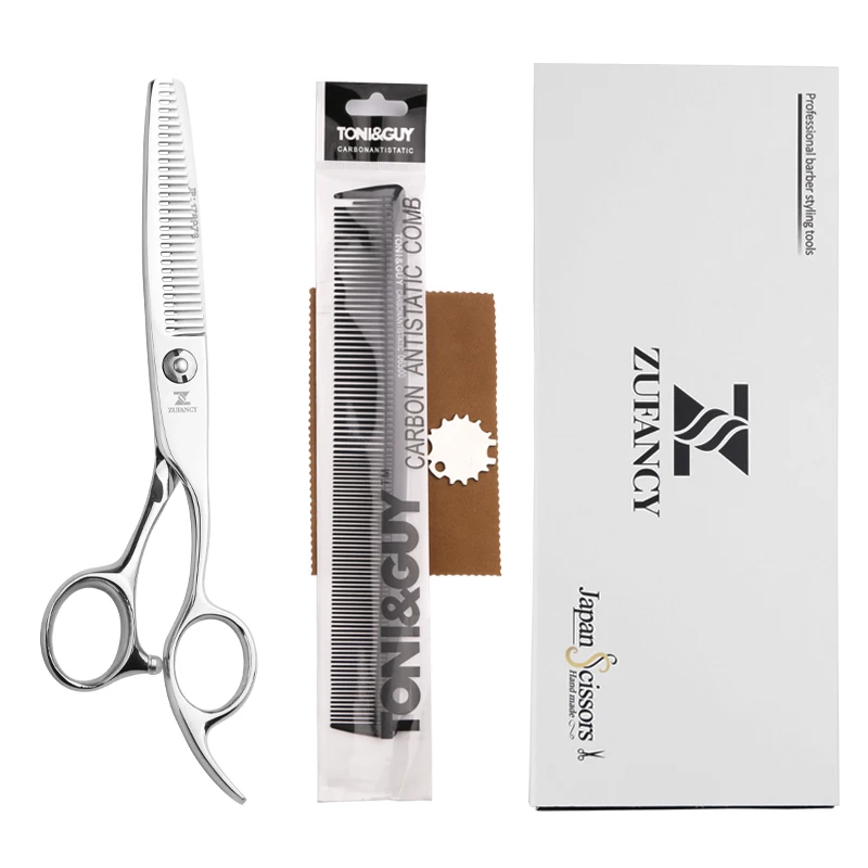 Zufancy Дизайн Профессиональный высокого качества Японии VG10 6 дюймов Ножницы Парикмахерские резки и филировочные ножницы парикмахера zf-011 - Цвет: THINNING SCISSORS