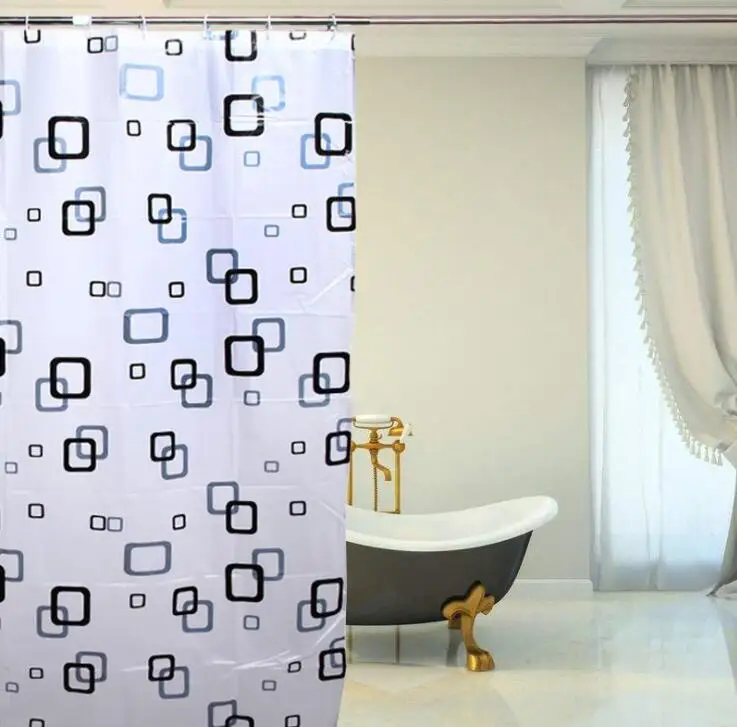

180(W)*240(H)cm PEVA Eco-friendly Bathroom Waterproof Shower Curtain Retaining water curtain With hook