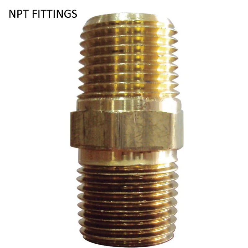 Factory Direct Brass Pipe Hex Nipple Fitting 1/2" Male Threaded NPT for