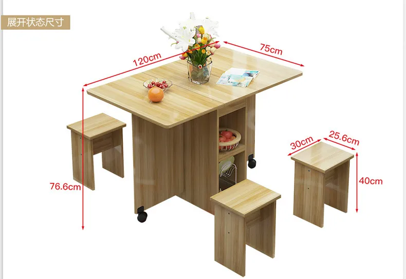 Стиль Луи складной стол и стулья сочетание современный простой небольшой выдвижной дом