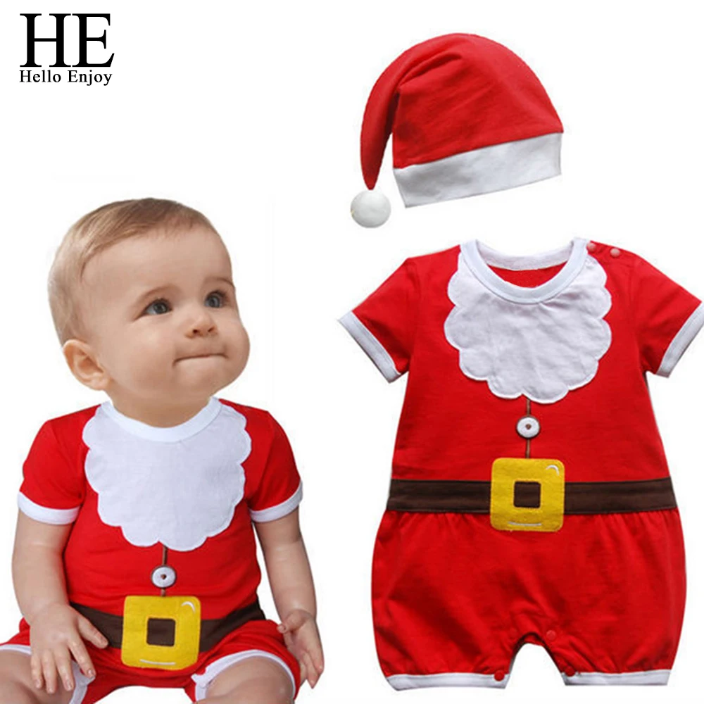 HE Hello Enjoy Рождественская одежда для малышей красный Санта Клаус комбинезон
