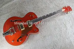 Бесплатная доставка Оптовая продажа гитара Custom Shop Gretsch Сокол классический 6120 ДЖАЗ пустоту по Bigbys Orange электрогитару в наличии