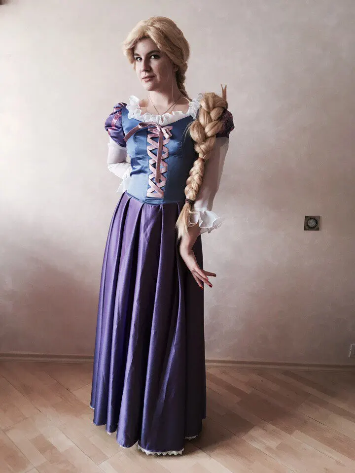 The Princess Rapunzel Fancy Dress Adult Costumes for HalloweenCarnival Party Tangled Cosplay Costumes for Women Custom Any Size (9)