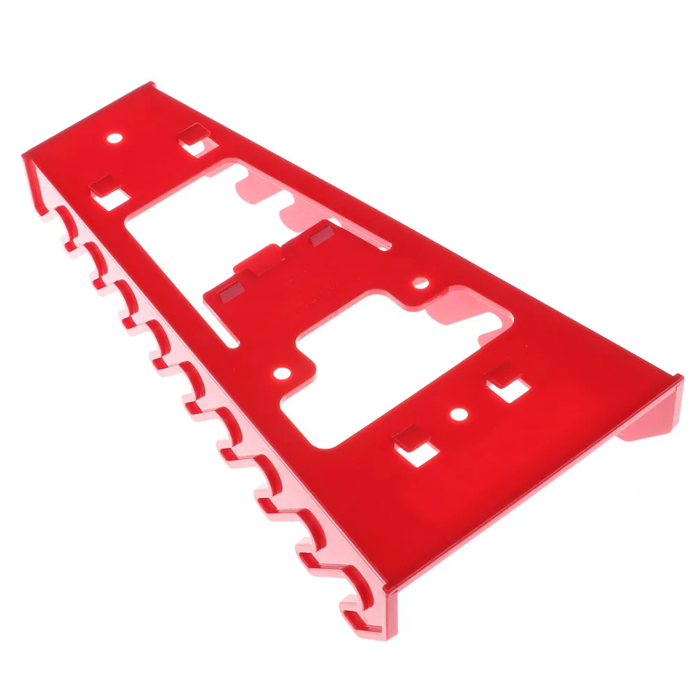 Red Plastic 9 Slot Storage Tools Impact Resistance Wrenches Keeper Insulated Spanner Holders Wrench Holder Wall Mounted