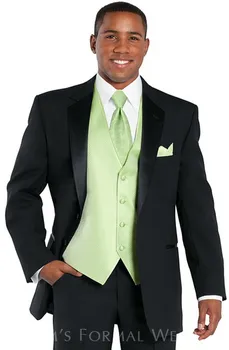 

New Arrival Groom Tuxedo Groomsmen Notch Lapel Wedding/Dinner/Evening Suits Best Man Bridegroom (Jacket+Pants+Tie+Vest) B80