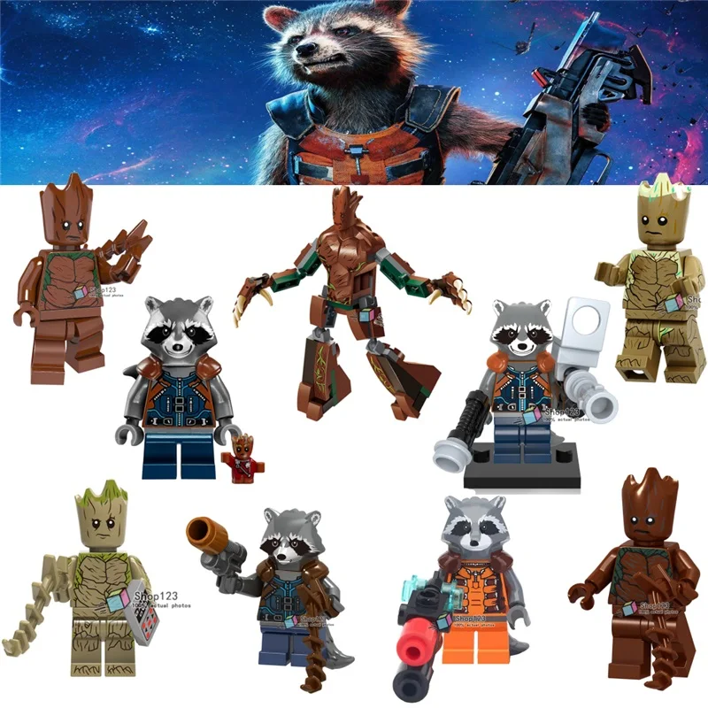 

Single Sale Guardians of the Galaxy Super Heroes Rocket Raccon Tree Man The s Building Blocks Toys for Children