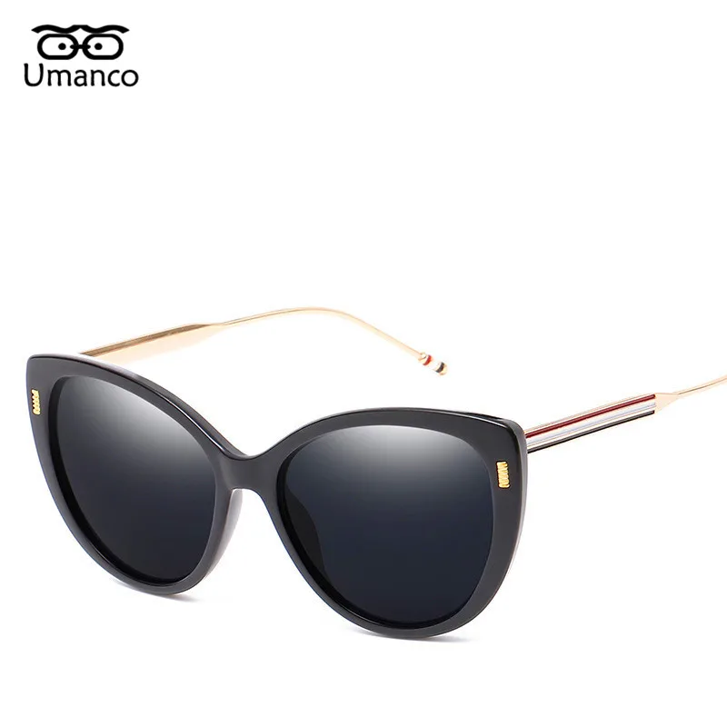 

Umanco Trendy Dazzling Mirror Cat Eye Sunglasses Women Men Brand Designer Vintage Eyewear Beach Rays Goggle Travel UV400 Female