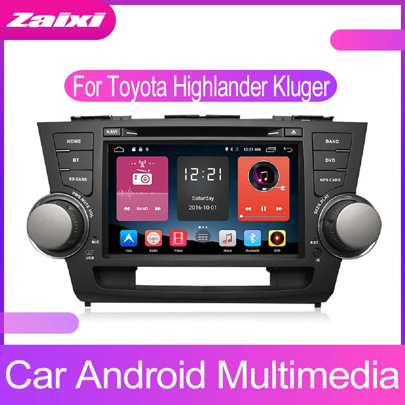 

ZaiXi Touch screen Android car Audio for Toyota Highlander Kluger XU40 2007-2013 GPS navi BT radio mic Media Navigation system