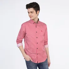 Летняя и осенняя Новая модная мужская рубашка в полоску с длинными рукавами приталенная Мужская рубашка мужские повседневные деловые рубашки