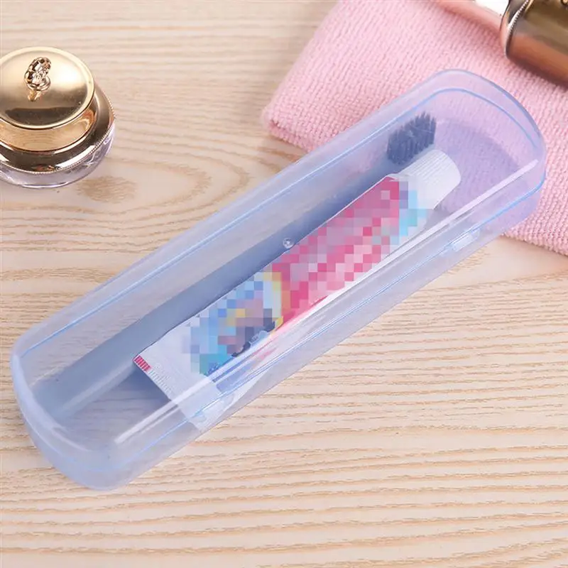 

5pcs Candy Color Toothbrush And Toothpaste Storage Portable Travel Wash Case PP Transparent Holder Box For Travel Camping