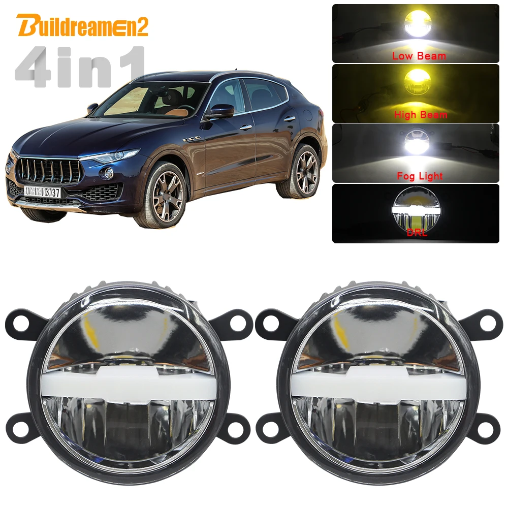 

4in1 Car H11 LED Fog Light + Headlight High Beam Low Beam + DRL With Harness Wire 5000LM 12V For Maserati Levante 2016 2017 2018