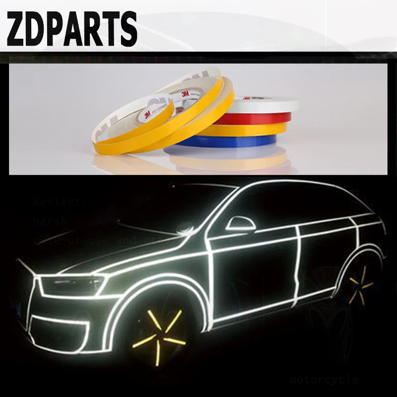 ZDPARTS 5 м* 1 см Предупреждение ющие светоотражающие полосы наклейки для Skoda Octavia A5 A7 2 Rapid Fabia Ford Focus 2 3 Fiesta Mondeo MK