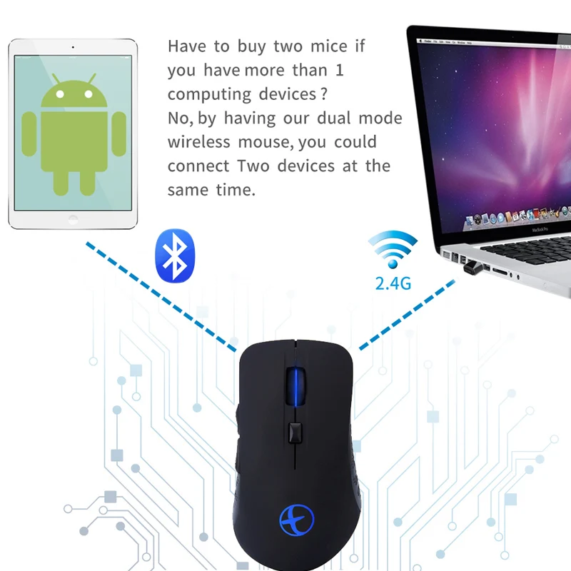 Landas Bluetooth 4,0 Беспроводная Бесшумная игровая мышь USB RGB светодиодный беспроводной Bluetooth перезаряжаемый 2,4G мышь двойной режим для настольных компьютеров