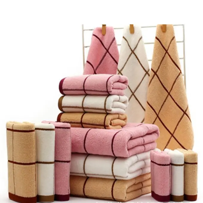jzgh plaid decorative cotton terry bath towels sets for adultshand bath bathroom towels sets - Decorative Bath Towels jzgh plaid decorative cotton terry bath towels sets for adultshand bath bathroom towels sets - Decorative Bath Towels