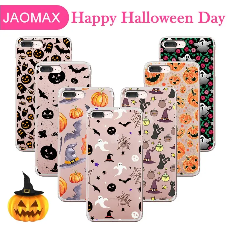 

Jaomax Skull Pumpkin Boo Spooky Halloween Phone Case For iPhone 6 X 6SP 8 Case halloween iPhone Case For iPhone 7 XS MAX Covers