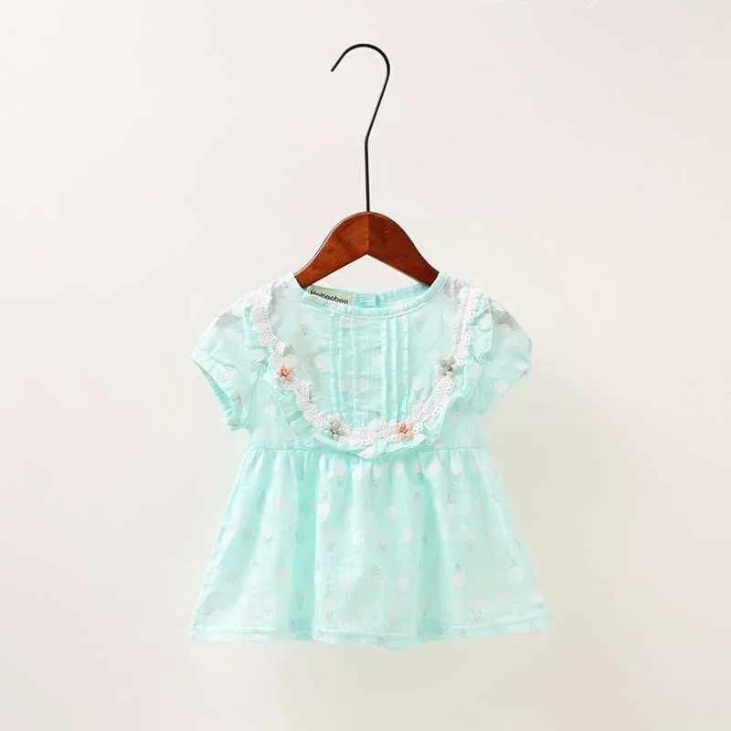 

JMS Kasenbely sky blue short sleeve cute baby girl tank dress soft cotton kawayi girl summer clothing