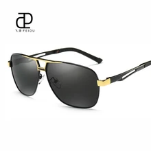 FEIDU HD поляризационные солнцезащитные очки для мужчин фирменный дизайн сплав темп Винтажные Солнцезащитные очки для вождения очки для мужчин с чехлом