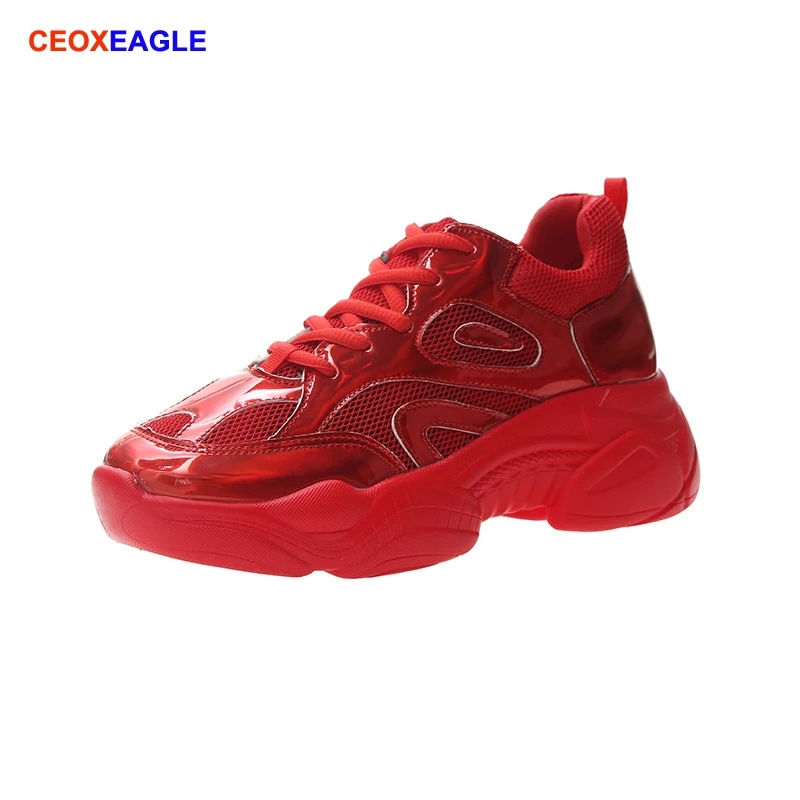 

2019 Hot New Fashion Platform Sneakers Spring Ladies Causal Shining Shoes Woman Thick-Soled Shoes Women Sneakers Chaussure Femme
