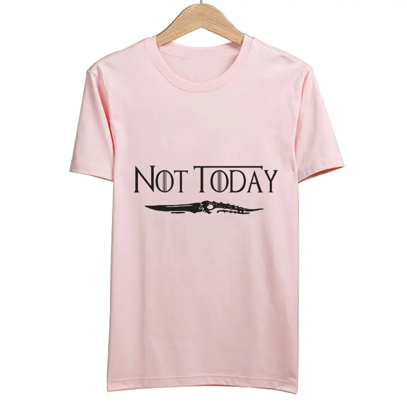 3 цвета, женская летняя футболка, Arya Stark Not Today, футболка с принтом,, модная уличная Футболка Harajuku, топы для фанатов Игры престолов - Цвет: 1936-pink