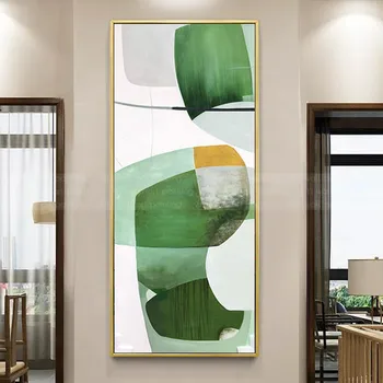 

Abstract canvas painting acrylic wall art pictures for living room home hallway decor original texture green quadro caudro decor