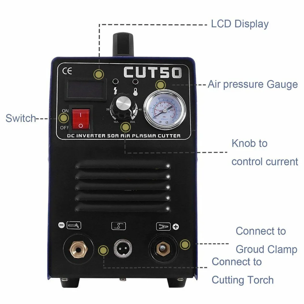 TOSENSE станок для плазменной резки и инверторный контроль плазменный резак ручной светильник высокотехнологичный 110 В/220 В комбинированный станок CUT50