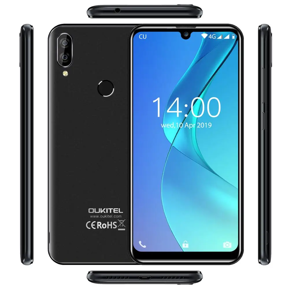 OUKITEL C16 Pro 5,7" 19:9 экран капли 3 ГБ 32 ГБ смартфон MTK6761P четырехъядерный отпечаток пальца LTE 2600 мАч Мобильный телефон для распознавания лица