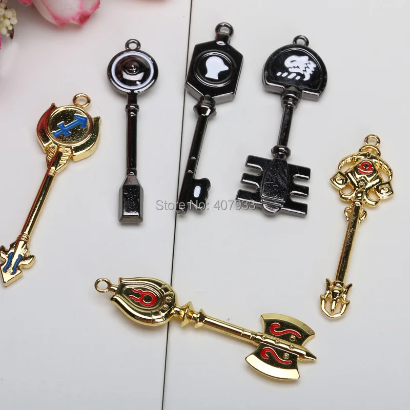2 4 'ƌ см Fairy Tail брелок 18 шт./компл. ключ Люси Cos комплект весы lucyheartfilia/Знак