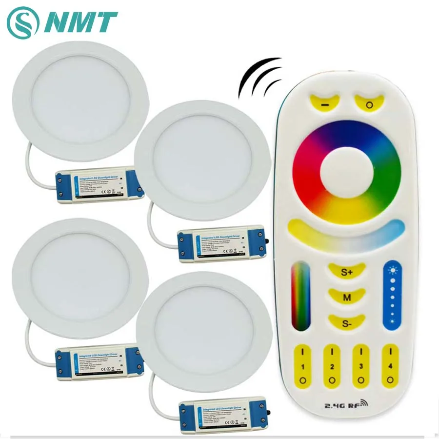

12W LED Downlight Dimmable Mi light 2.4G RGB+CCT 220V Led panel light Round reccessed light with RF Remote Control