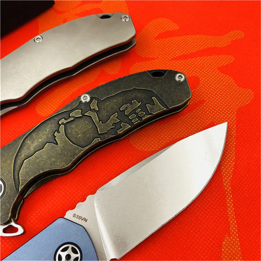 CH CH3504 Флиппер складной нож S35VN лезвие шарикоподшипники TC4 титановая ручка походные охотничьи карманные Фруктовые Ножи EDC инструменты