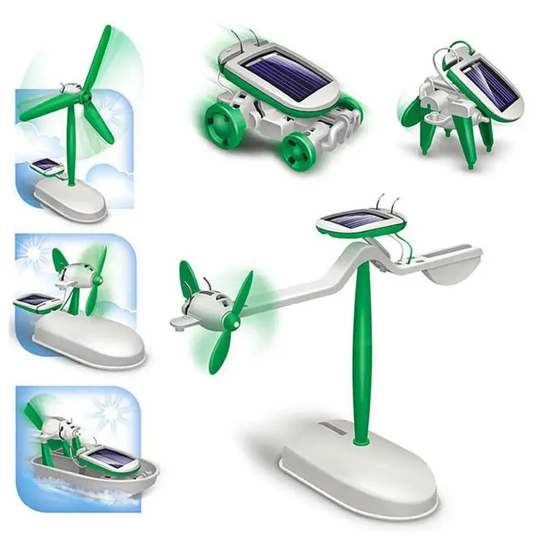 

6 in 1 Solar Panel Toys Animal Dog Cat Car Boat Fan Science and Education Puzzle DIY Assembly Kid Kit Kids Educational Toys