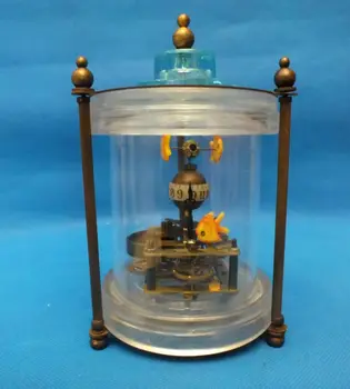 

Rare brass Fish Mechanical Table Clock Decorations /1