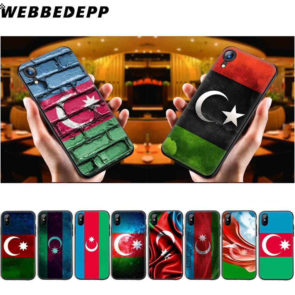 WEBBEDEPP Azerbaijan buta flag Soft Silicone Case for iPhone 11 Pro Xr Xs Max X or 10 8 7 6 6S Plus 5 5S SE |