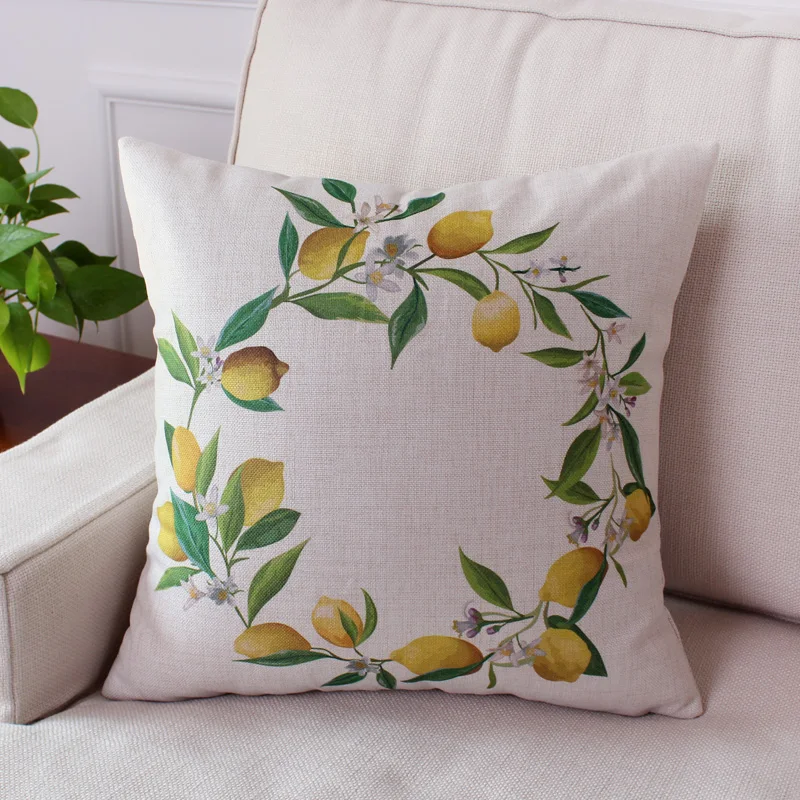 DUNXDECO наволочка, декоративная наволочка, чехол, свежее Лимонное дерево, растения, принт, для дивана, стула в саду, украшение