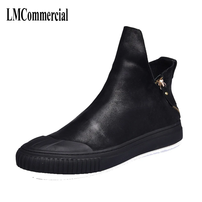 Couro Zipper Altos Homens Preto 2017 Sapatos Botas Retro Montaria De Match Coreano Para Britânico Tendência Nova Um Respirável Os Todos TwpWIwnB8