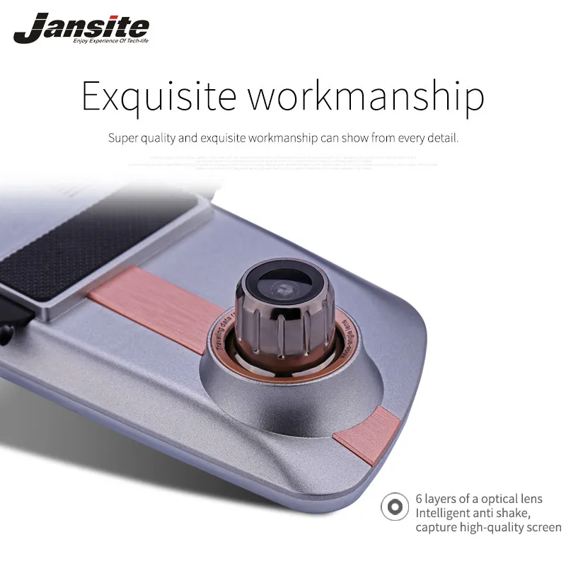 Jansite 7 Inch Touch Screen Car DVR Dual Lens Camera Rearview Mirror Video Recorder Dash Cam Auto Camera Portable Recorder