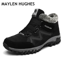 Большие Size36-46; мужские и женские Треккинговые ботинки; зимние кожаные Теплые ботильоны на меху; уличная прогулочная обувь; ботинки для альпинизма и спорта