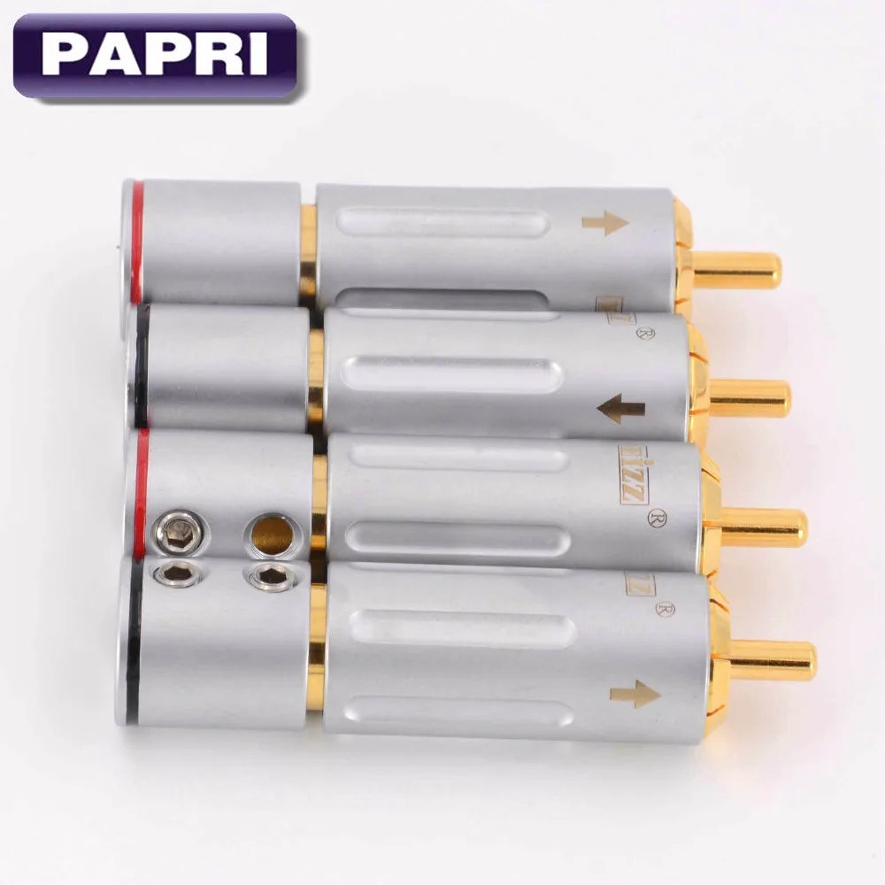 PAPRI EIZZ штекер RCA 24K позолоченный разъем Аудио Видео ТВ DVD CD плеер лот/4 шт.|audio cd player|dvd