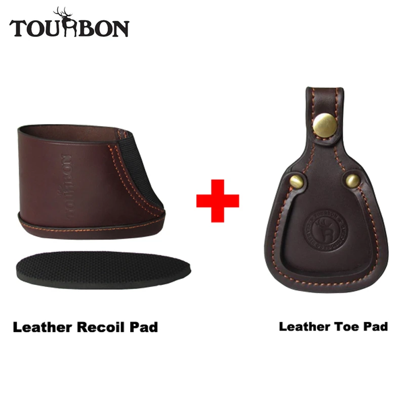

Tourbon Hunting Genuine Leather Shotgun Recoil Pad Rifle Shooting Toe Pad Barrel Protector Gun Accessories Wholesale
