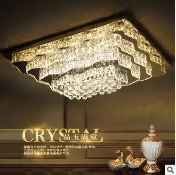 

LED living room ceiling lamp rectangular crystal lamp atmosphere master bedroom lamp restaurant lamp simple modern