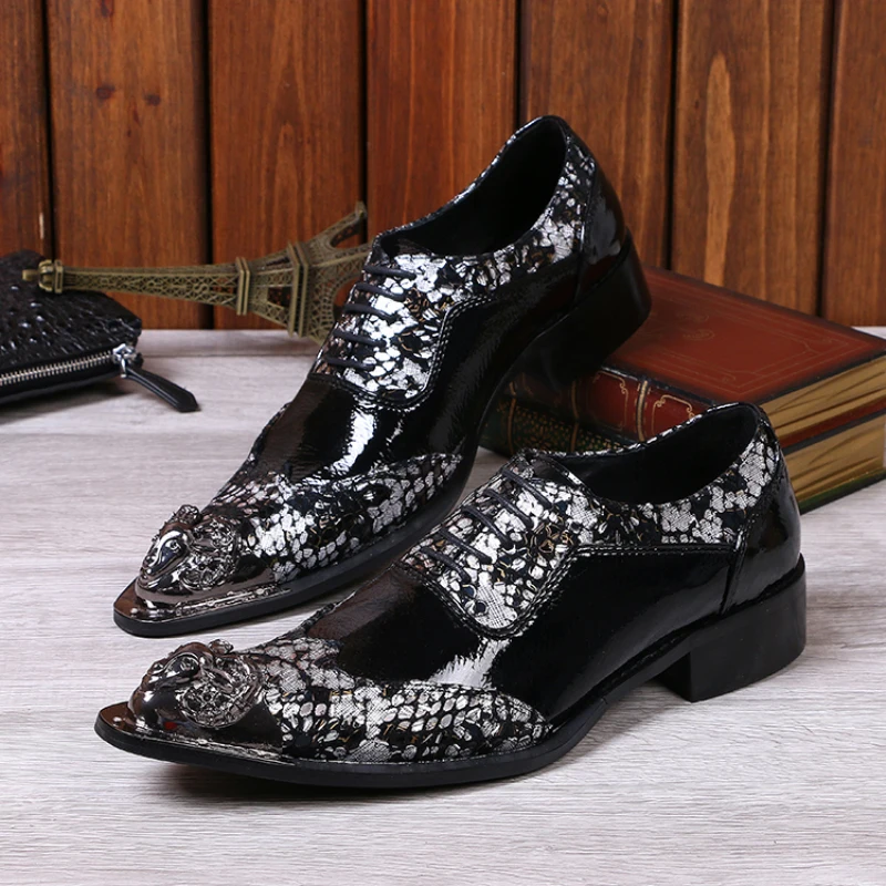 Christia Bella Mens Oxfords Genuine Leather Dress Shoes Lace Up Designer Business Formal Flats Shoes For Men Carved Brogues