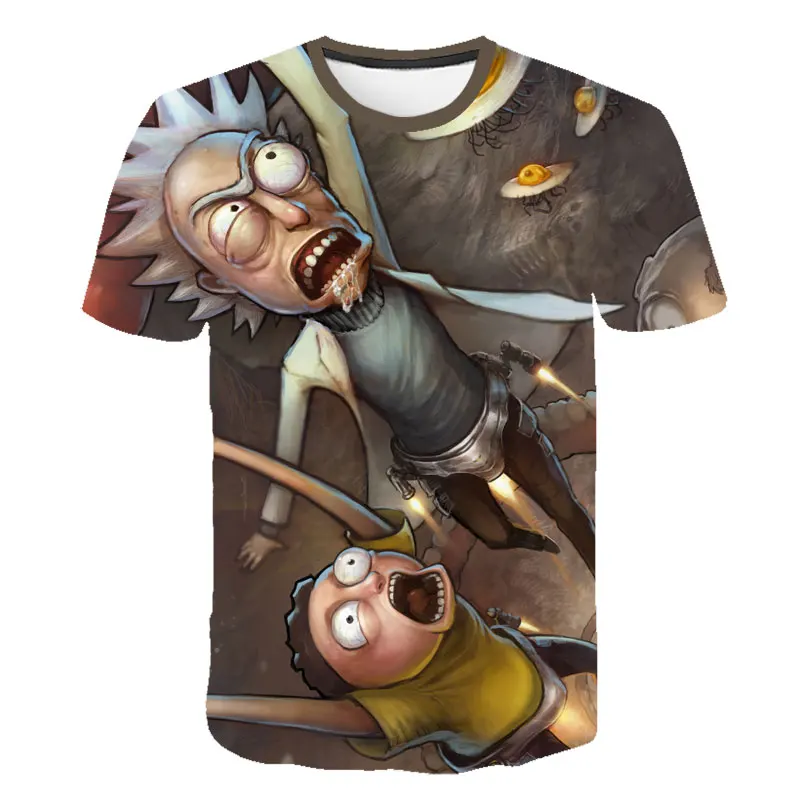 Hip Hop Fashion Brand Clothing Rick and Morty 3D T Shirt Casual Short Sleeve Men's T-Shirts Anime Cool rick y morty Graphic Tees - Цвет: PQ TS6914