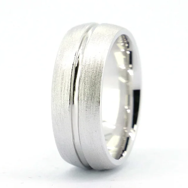 Tailor Made 7mm Dual Finish Dome Groove 925 Sterling Silver Wedding Tailor Made 7mm Dual Finish Dome Groove 925 Sterling Silver Wedding Band Ring Size 4
