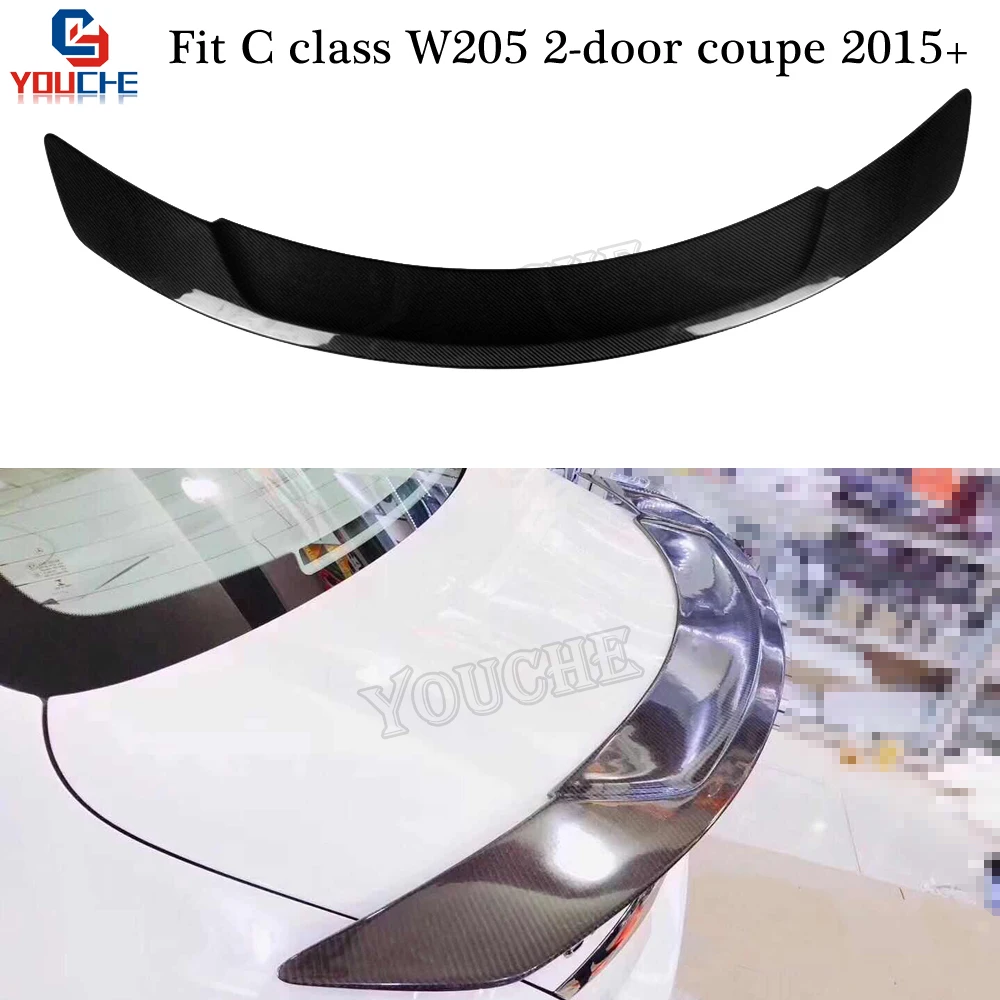 

Mercedes W205 2-door Coupe Carbon Fiber Car Back Lip Wing for Benz C Class C180 C200 C250 C300 C350 C400 Trunk Spoiler