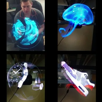 

Newest Universal LED Holographic Projector Portable Hologram Player 3D Holographic Dispaly Fan Unique Hologram Projector