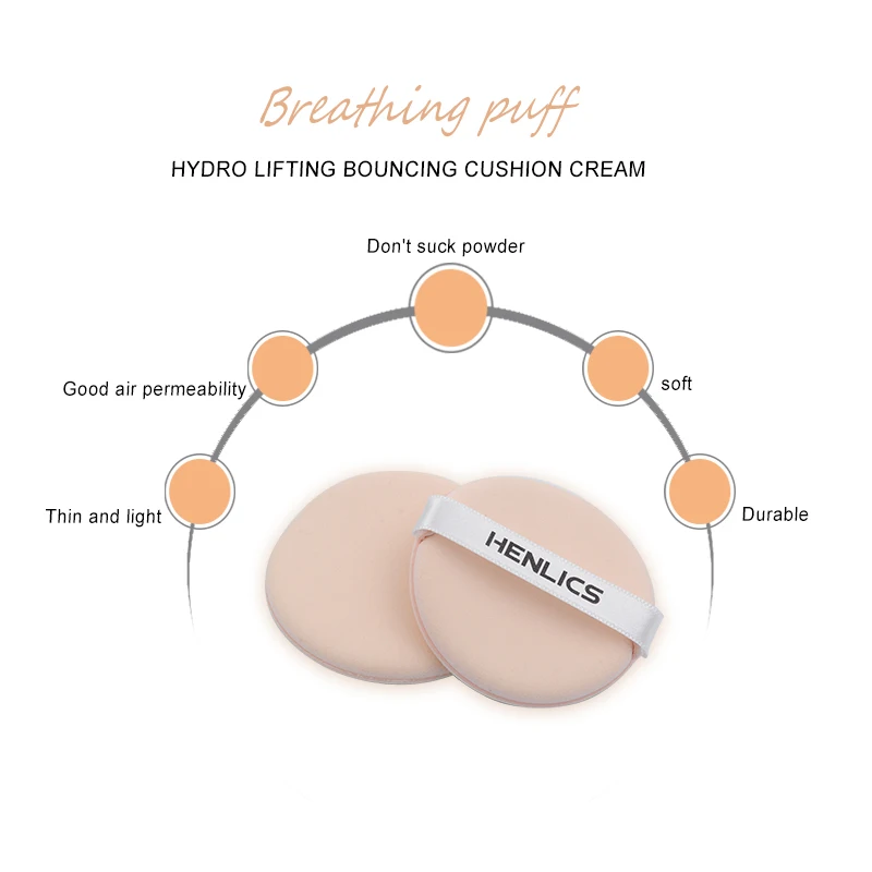 HENLICS Sunscreen Bouncing Cushion BB Cream Concealer Moisturizing Foundation Whitening Face Cosmetics 2 in 1  Makeup Set (6)